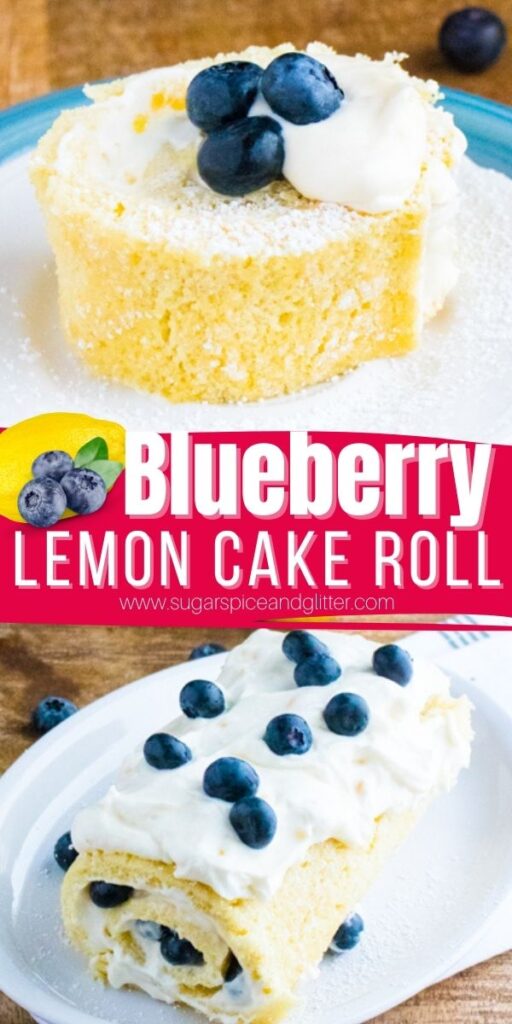 A fresh summer take on a classic jelly cake roll, today's Blueberry Lemon Cake Roll features a soft lemon-vanilla sponge cake rolled with lemon whipped cream and fresh blueberries. It's deceptively easy to make and perfect for special summer occasions when lemons and blueberries are at their peak.