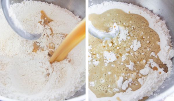 in-process images showing how to make coconut Hawaiian rolls