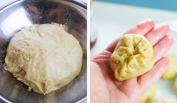 in-process images showing how to make coconut Hawaiian rolls