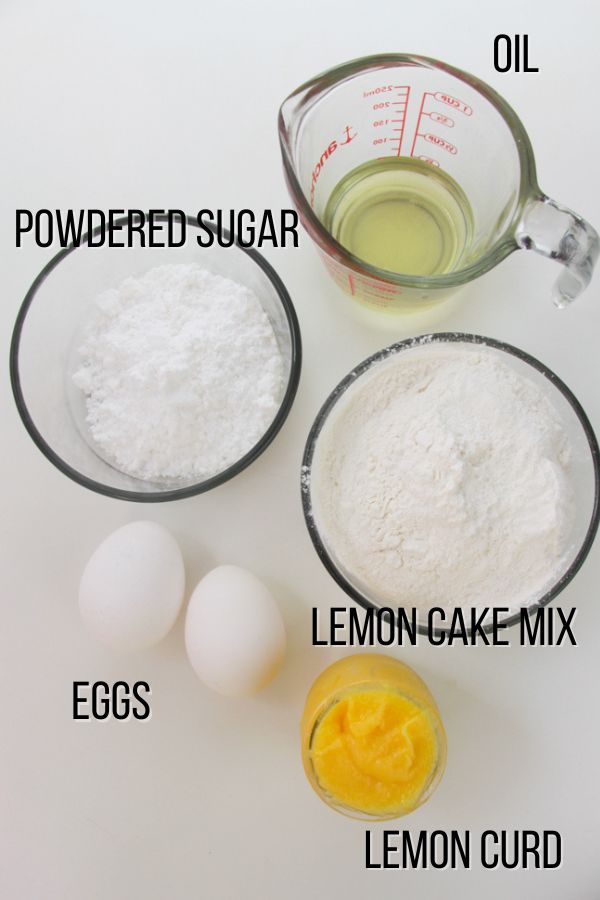 labeled ingredient image showing what is needed to make lemon thumbprint cookies