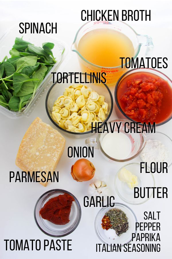 ingredients for tomato tortellini soup