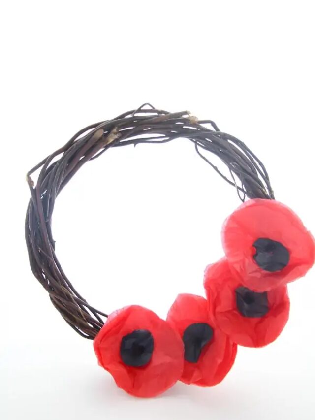 Tissue Paper Poppy Wreath-Cover image