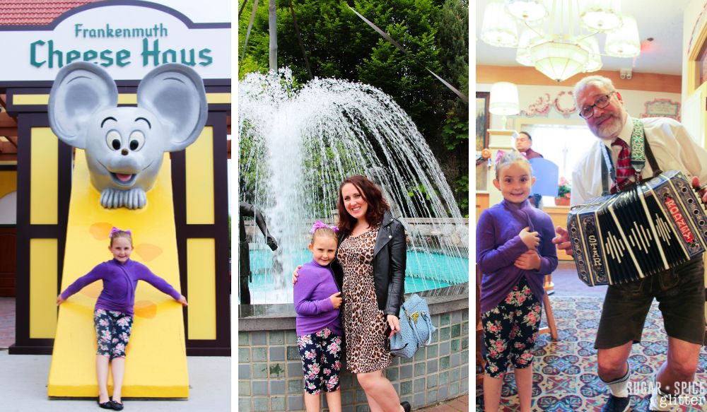 Collage of family enjoying Michigan attractions 