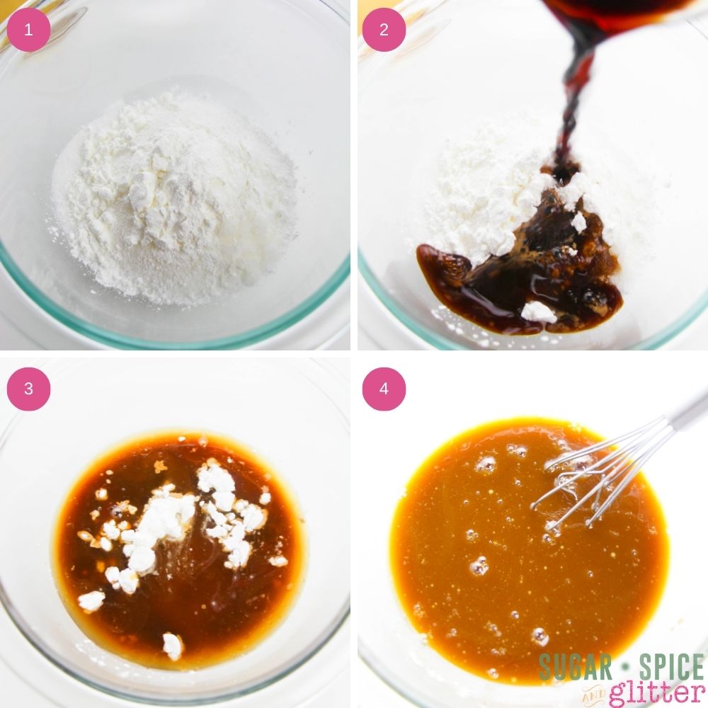 in-process images showing how to make Kung Pao Sauce