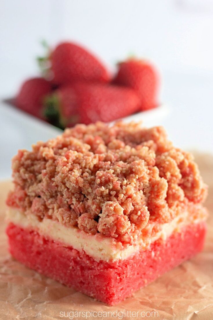 Strawberry Crunch Cake Bars